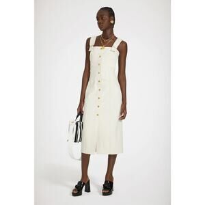 Patou Dungaree dress in regenerated cotton denim